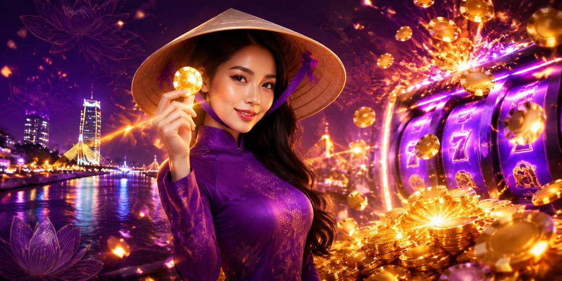 Người chơi tại Đà Nẵng trải nghiệm Slots trực tuyến với hình ảnh nón lá truyền thống